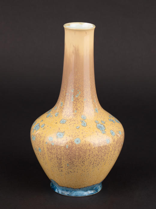 独角鹿西洋古董1920年法国御窑塞弗尔工坊出品冰蓝色水晶釉花瓶 商品图3