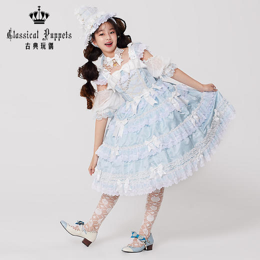 【再贩，全款预售】童装安东尼蛋糕日常OP 云朵（蓝白）/爱丽丝云朵（蓝白黑）古典玩偶 Lolita【2024年12月31日起发货】 商品图0