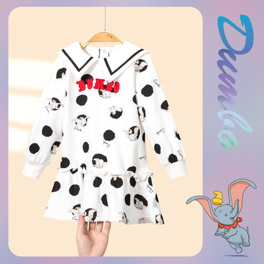 【商场同款】
迪士尼童装24秋季新品女童甜美米妮可爱长袖连衣裙女宝学院风长裙 商品图0