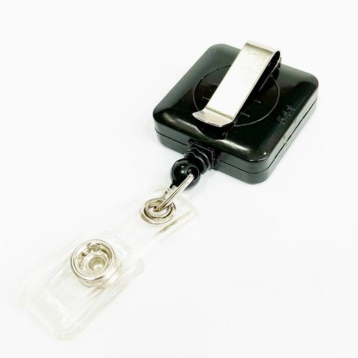 齐心A7938伸缩易拉扣方形黑色胸卡挂绳公交门禁胸牌卡套夹子工作工厂员工牌证件挂绳扣 商品图2