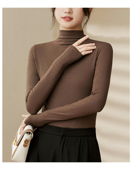 半高领打底衫女秋冬内搭磨毛上衣7227 商品图2