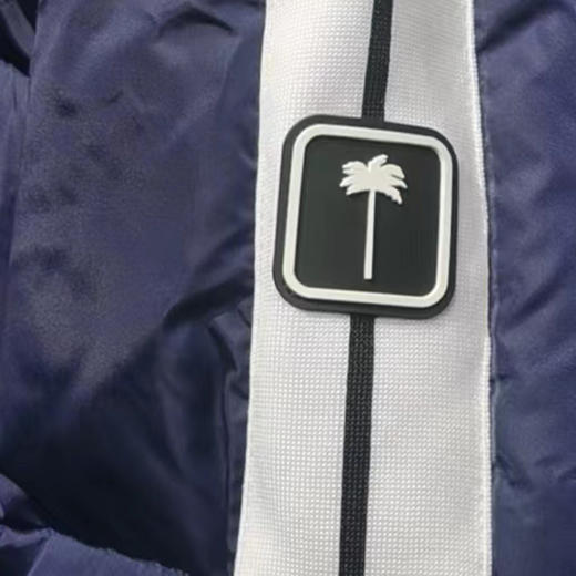 PALM ANGELS 棕榈天使 女士绗缝字母徽标印花拉链羽绒服 藏蓝色 PWED014F22FAB001 4601 商品图1