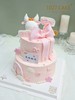 1027CAKE | 双层款式 翻糖装饰 蝴蝶结 牛牛 商品缩略图0