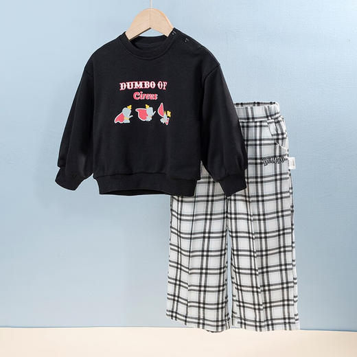 【商城同款】迪士尼童装秋季新品女童时髦甜美卫衣套装可爱儿童格子裤两件套 商品图2