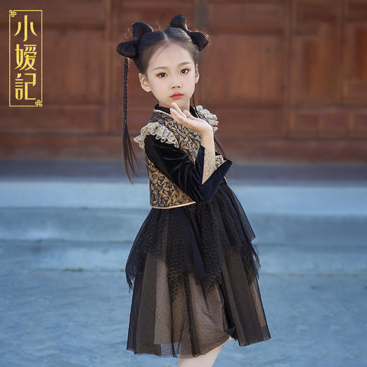 小嫒记新年套装裙--羽墨套装 商品图0