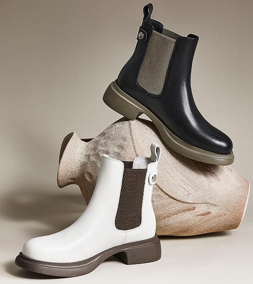 百货世界-百思图-牛皮革女皮靴 商品图0