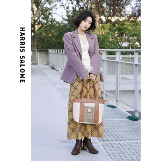 【HARRIS SALOME】格纹复古通勤大容量托特包 商品图3
