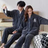 【9个款式任选情侣家居服】简约大方休闲保暖V领开衫情侣睡衣套装可外穿加厚珊瑚绒男女同款 商品缩略图1
