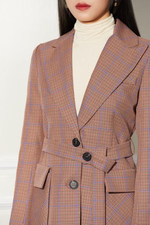 AVA 千鸟格束腰西装外套 5612 商品图3