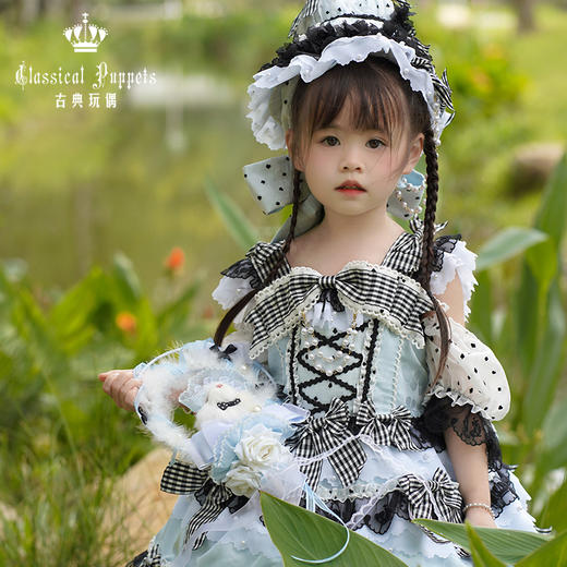 【再贩，全款预售】童装安东尼蛋糕日常OP 云朵（蓝白）/爱丽丝云朵（蓝白黑）古典玩偶 Lolita【2024年12月31日起发货】 商品图3