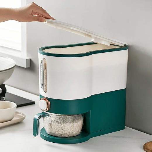 按压计量大容量储米桶防虫防潮密封家用大米收纳箱米桶 商品图1