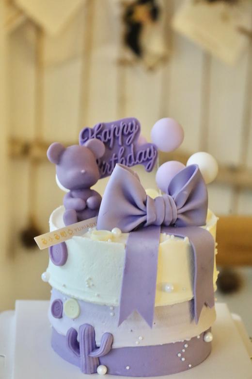 紫色系蝴蝶结巧克力小熊（图为4寸） 商品图0