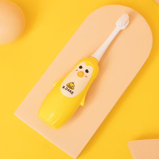 「五刷头套装」小黄鸭儿童版电动牙刷 创意家用宝宝洗护卡通萌宠软毛护齿洁牙牙刷 商品图3