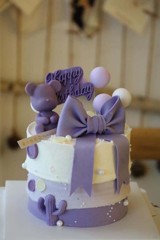 紫色系蝴蝶结巧克力小熊（图为4寸） 商品图2