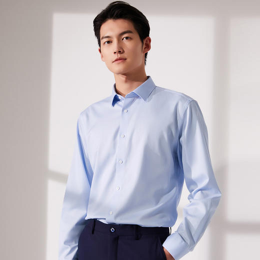 圣得西全棉衬衫男免烫新款男士韩版长袖商务正装职业衬衣2950954008 商品图2