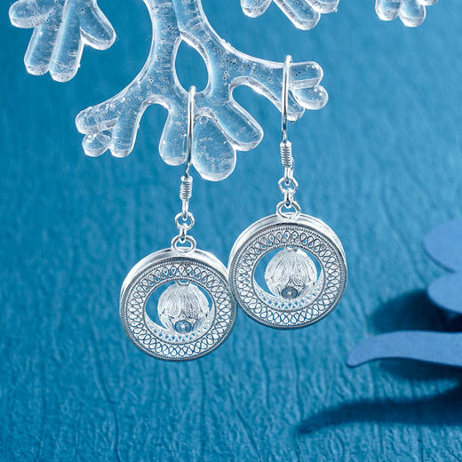 子佩集S990银【风清月】耳环【QFES025】花丝2211 商品图1