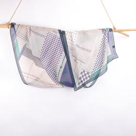 时尚桑蚕丝+羊毛印花长款围巾 (WXWD150-13)