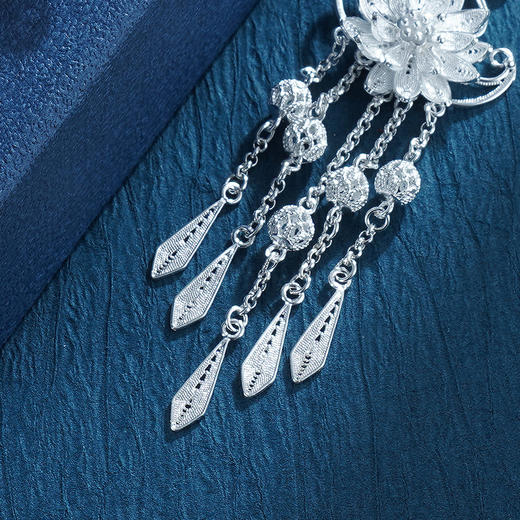 子佩集S990银荷花耳环【QBEH037】花丝2211 商品图3