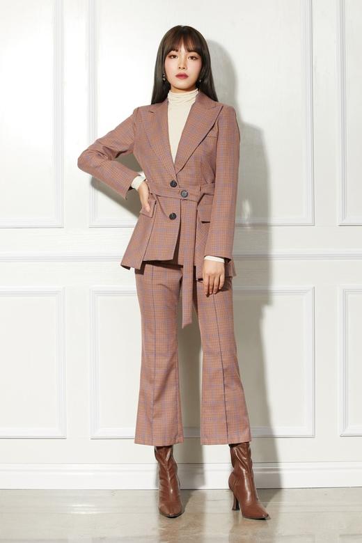 AVA 千鸟格束腰西装外套 5612 商品图1