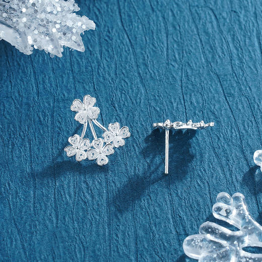 子佩集S990银【幸运愿】耳钉【QFES011】花丝2211 商品图3