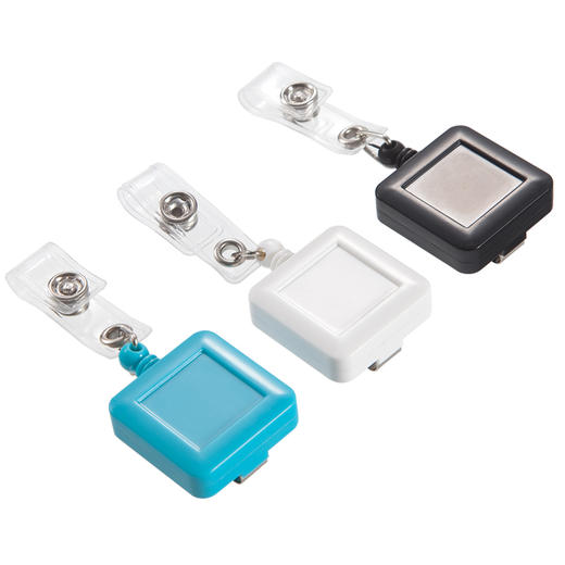 齐心A7938伸缩易拉扣方形黑色胸卡挂绳公交门禁胸牌卡套夹子工作工厂员工牌证件挂绳扣 商品图4