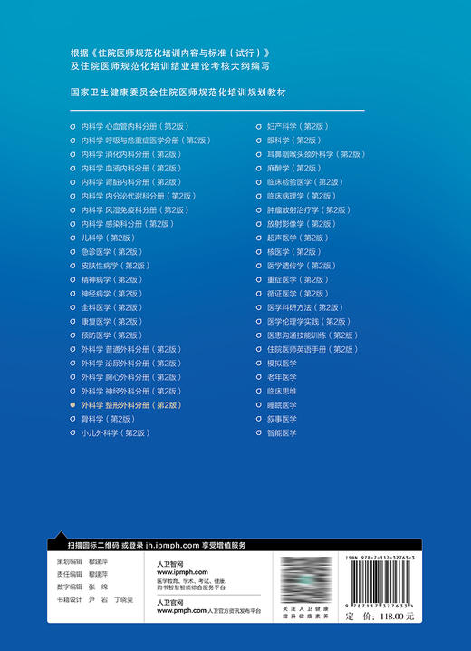 外科学 整形外科分册（第2版） 2022年11月培训教材 9787117327633 商品图2