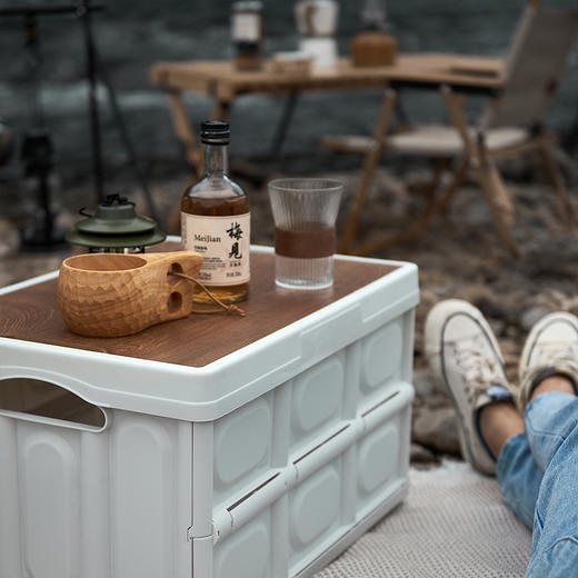 加厚可折叠大号衣服收纳箱户外野营木盖款大容量整理箱 商品图2