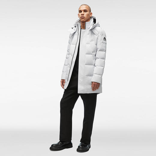 MOOSE KNUCKLES 男士金属驼鹿指关节徽标绗缝连帽羽绒服 米白色 M32MP221N 981 商品图3