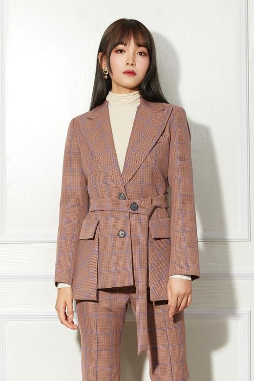 AVA 千鸟格束腰西装外套 5612 商品图0