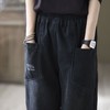 ZZZ新款复古宽松口袋松紧腰加绒加厚哈伦牛仔裤 商品缩略图2