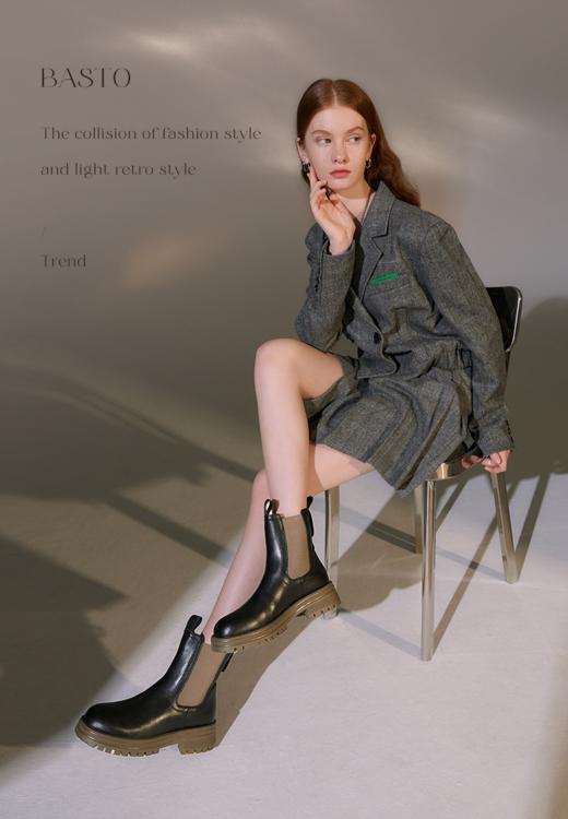 百货世界-百思图-牛皮革女皮靴 商品图1