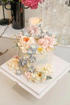 【国风花意】奶油霜裱花｜自然系韩式裱花（默认火芒夹心）