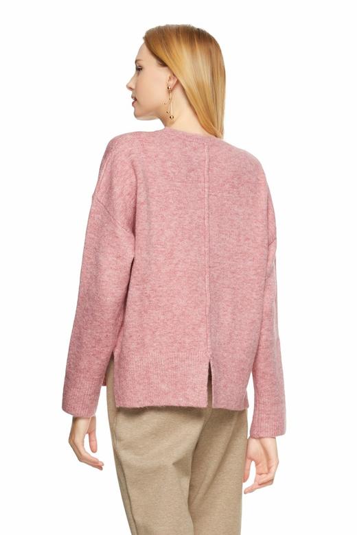 URBAN REVIVO 粉色开衩套头上衣 8594 商品图1