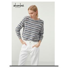 3楼珍贝夹色亮片圆领女衫