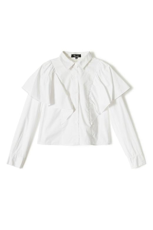 Hiderwater海浛 荷叶边装饰白衬衫 3242 商品图5