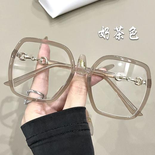 粗边框奶白色眼镜框女 圆脸适合的眼镜 平光镜ykk05 商品图1