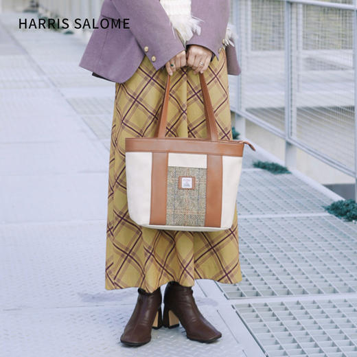 【HARRIS SALOME】格纹复古通勤大容量托特包 商品图9