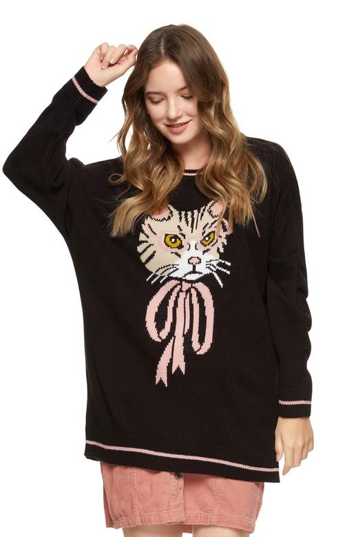 Monki 卡通图案黑色套头毛衫 8618 商品图0