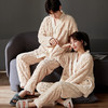 【9个款式任选情侣家居服】简约大方休闲保暖V领开衫情侣睡衣套装可外穿加厚珊瑚绒男女同款 商品缩略图3