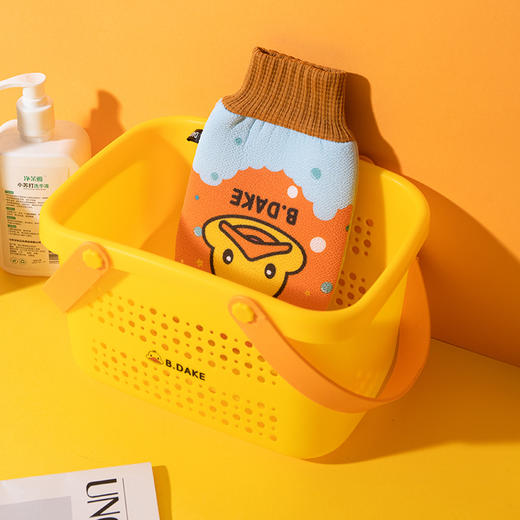 「五款配色可选」小黄鸭洗澡巾搓泥手套 居家日用双面搓背女士搓澡巾清洁工具 商品图3