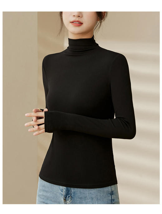 半高领打底衫女秋冬内搭磨毛上衣7227 商品图3