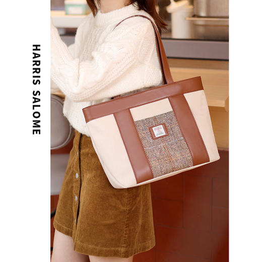 【HARRIS SALOME】格纹复古通勤大容量托特包 商品图1