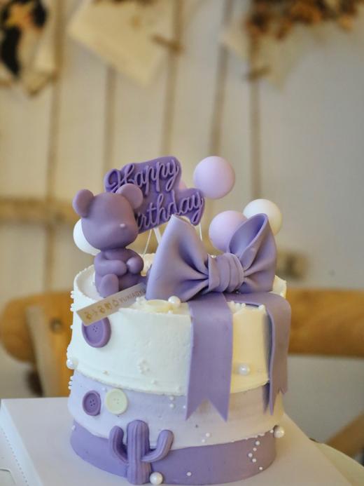 紫色系蝴蝶结巧克力小熊（图为4寸） 商品图1