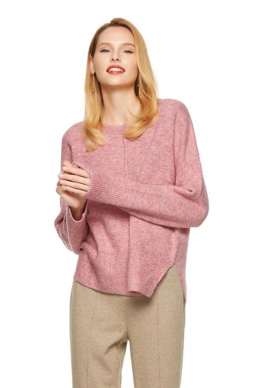 URBAN REVIVO 粉色开衩套头上衣 8594 商品图0