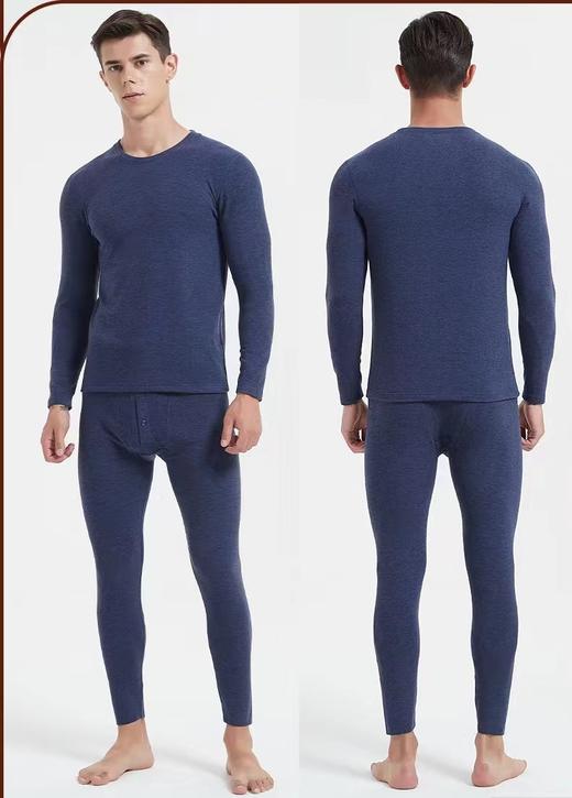 FF竹纤维男士羊绒蚕丝圆领秋衣套911 商品图0