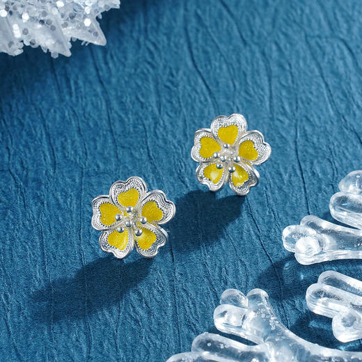 子佩集S990银【灿梦】耳钉【MXED005】花丝珐琅彩2211 商品图4