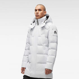 MOOSE KNUCKLES 男士金属驼鹿指关节徽标绗缝连帽羽绒服 米白色 M32MP221N 981