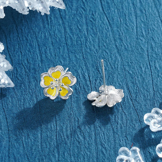 子佩集S990银【灿梦】耳钉【MXED005】花丝珐琅彩2211 商品图2
