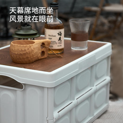 加厚可折叠大号衣服收纳箱户外野营木盖款大容量整理箱 商品图5