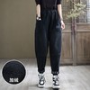 ZZZ新款复古宽松口袋松紧腰加绒加厚哈伦牛仔裤 商品缩略图6